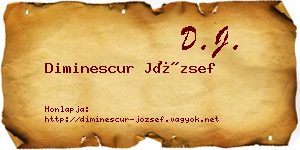 Diminescur József névjegykártya